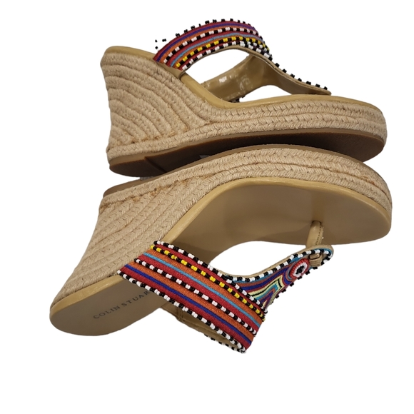 EUC Colin Stuart boho Bohemian Beaded Wedge Espedrilles 7-7.5 - Picture 9 of 14